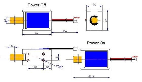 27 Mm Yükseklik DC Güç Solenoidi, 0.5 Lbs Ağırlık Uygulamaları İçin, 2000V/1dk Dayanım Gerilimi