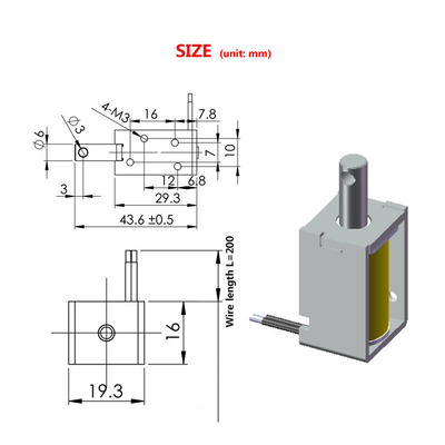 26V DC Güç 2mm Yol İtme Çekme Solenoidi